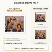 Joan Miro - Dragonfly with Red Wings - canvas print combined product and display infographic frame and bars not included