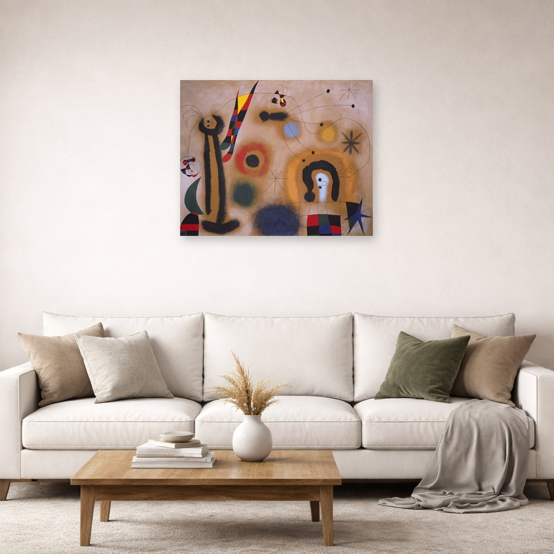 Joan Miro - Dragonfly with Red Wings - poster print lifestyle living room 2 unframed