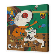 Joan Miró's 'Dutch Interiors' painting reproduced as a gallery-wrapped canvas print
