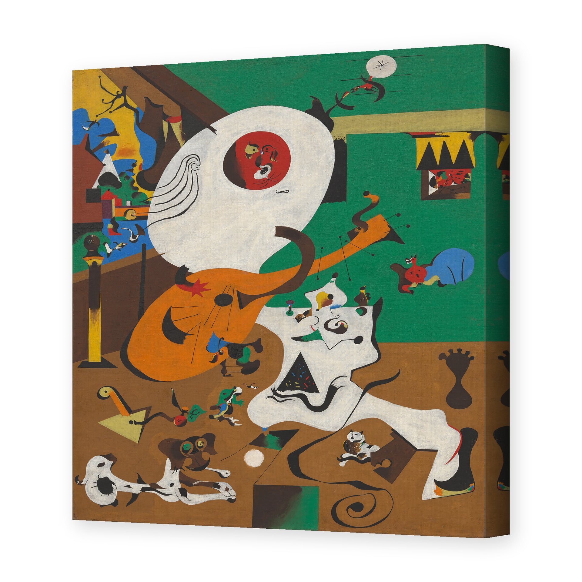Joan Miró's 'Dutch Interiors' painting reproduced as a gallery-wrapped canvas print