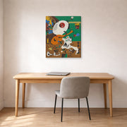 Gallery-wrapped canvas print of Joan Miró's 'Dutch Interiors' displayed on a wall in a office
