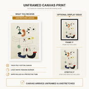 Joan Miró - Emme Revant De L'evasion canvas print size comparison and framing display infographic