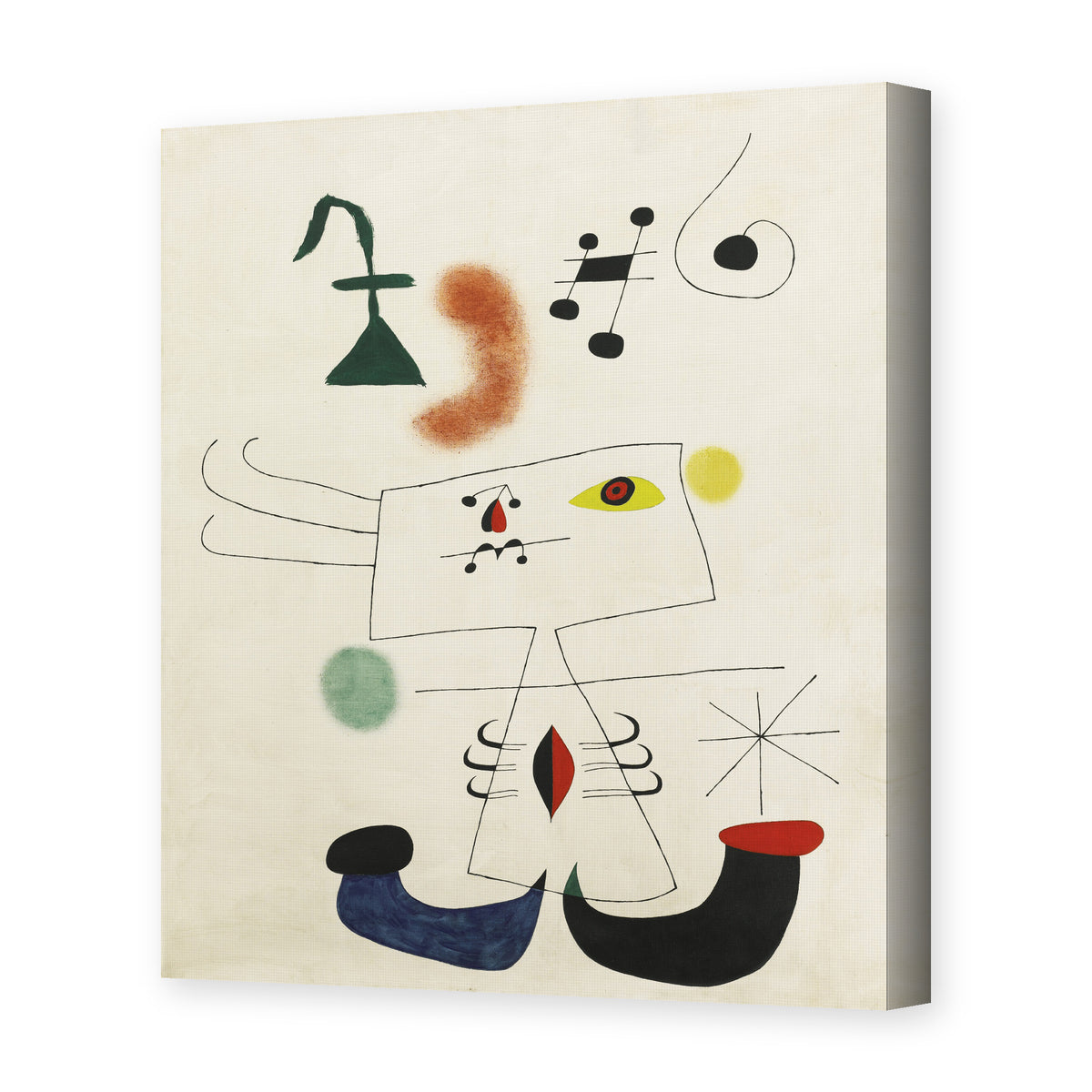 Joan Miró's 'Emme Revant De L'evasion' painting reproduced as a gallery-wrapped canvas print