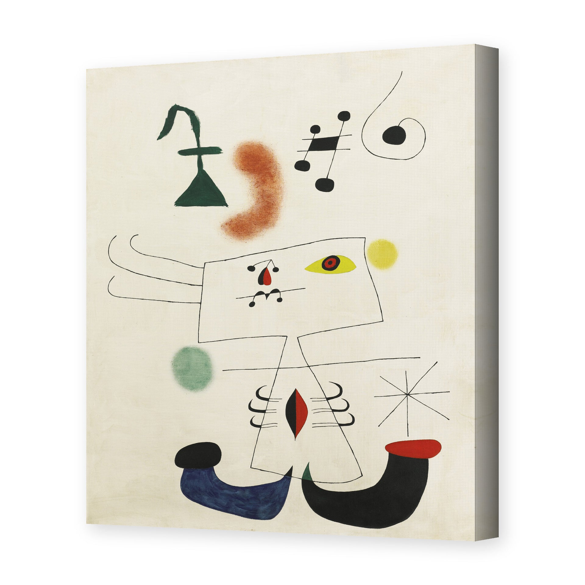 Joan Miró's 'Emme Revant De L'evasion' painting reproduced as a gallery-wrapped canvas print