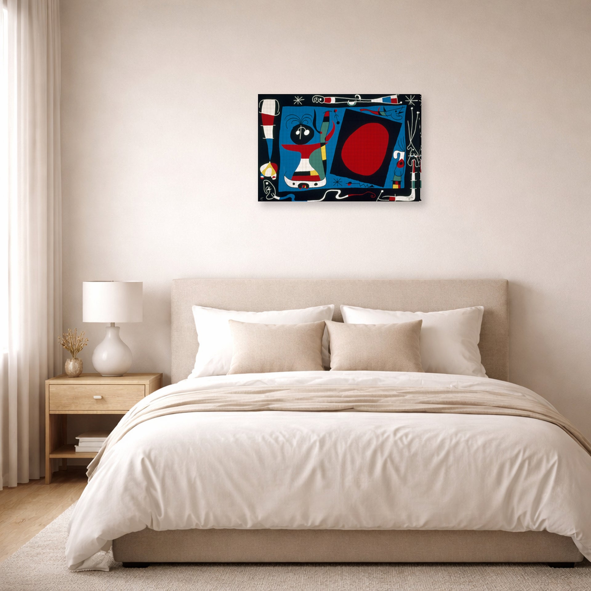 Joan Miro - Femme Au Miroir - gallery wrap lifestyle bedroom