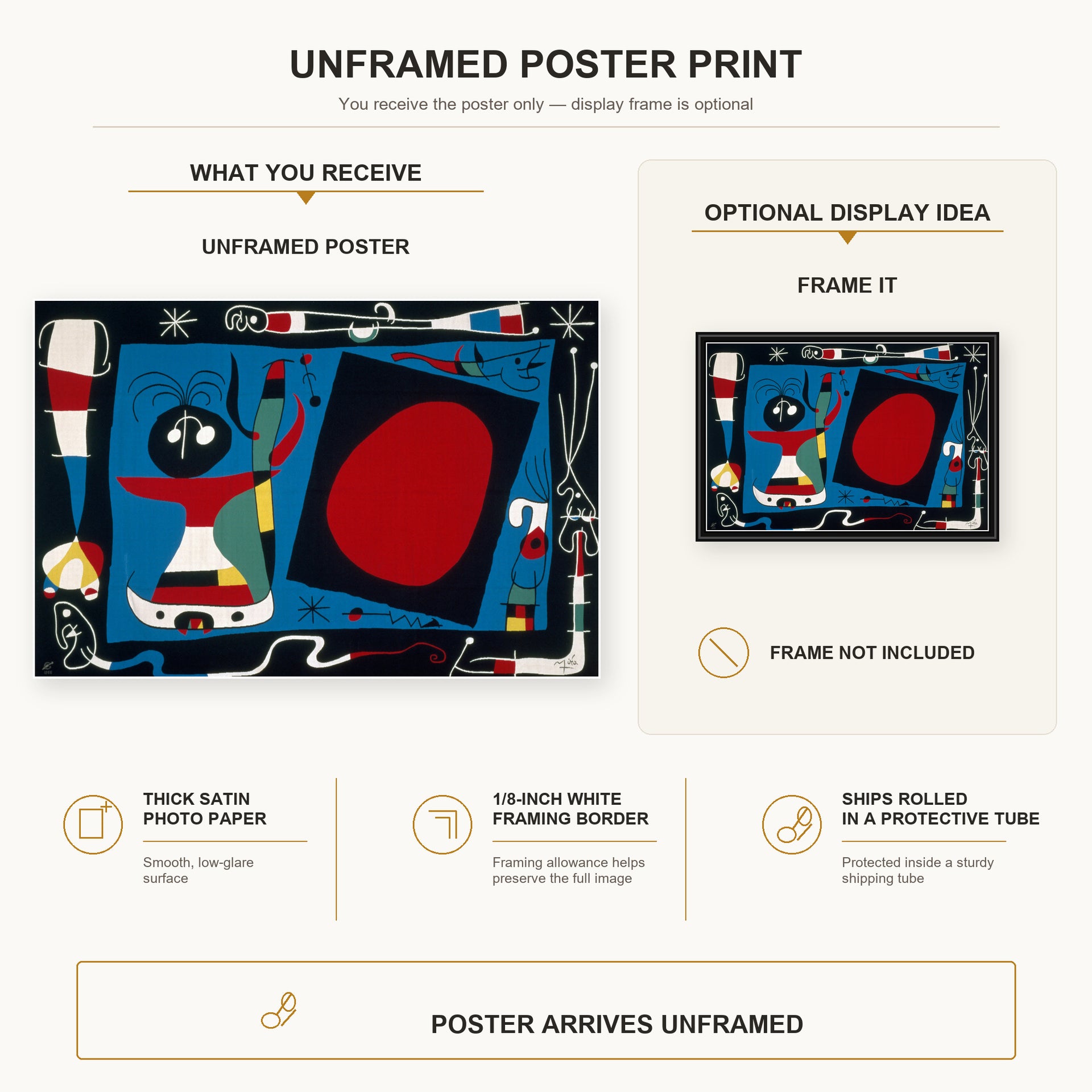 Joan Miro - Femme Au Miroir - poster print combined product and display infographic
