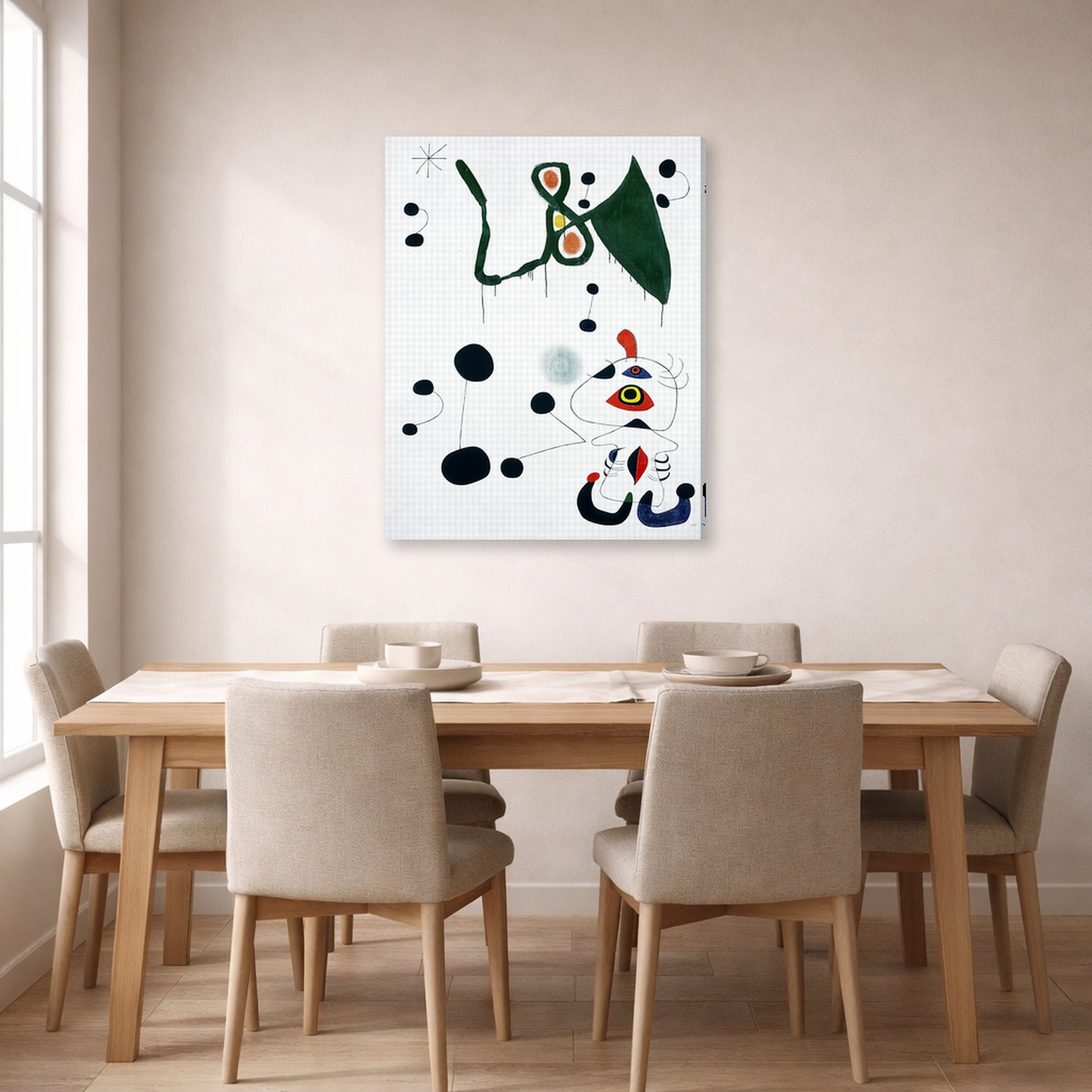 Joan Miro - Femme Et Oiseau Dans La Nuit - gallery wrap lifestyle dining