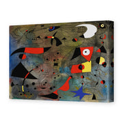 Joan Miró's 'Femme Et Oiseaux (woman and Birds)' painting reproduced as a gallery-wrapped canvas print