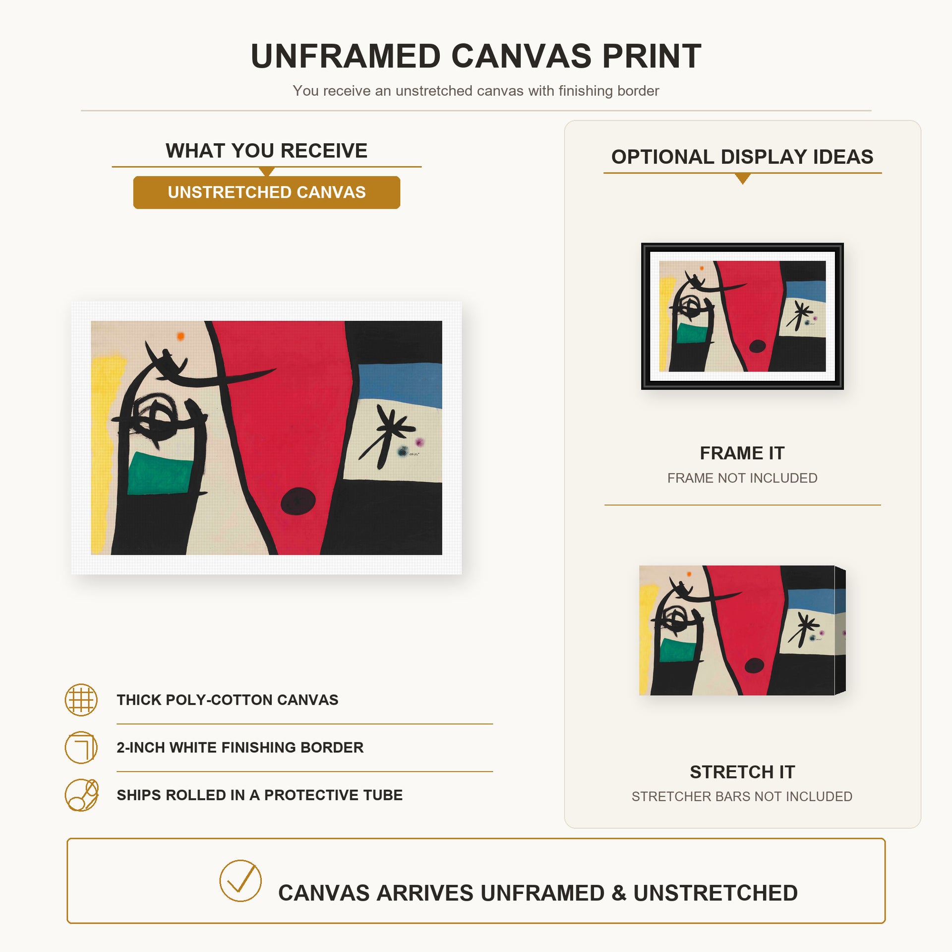 Joan Miro - Femme a La Voix De Rossignol Dans La Nuit (woman with the Voice of a Nightingale in the Night) - Joan Miro Femme a La Voix De Rossignol Dans La Nuit woman With the Voice of a Nightingale in the Night canvas print combined product and display infographic frame and bars not included