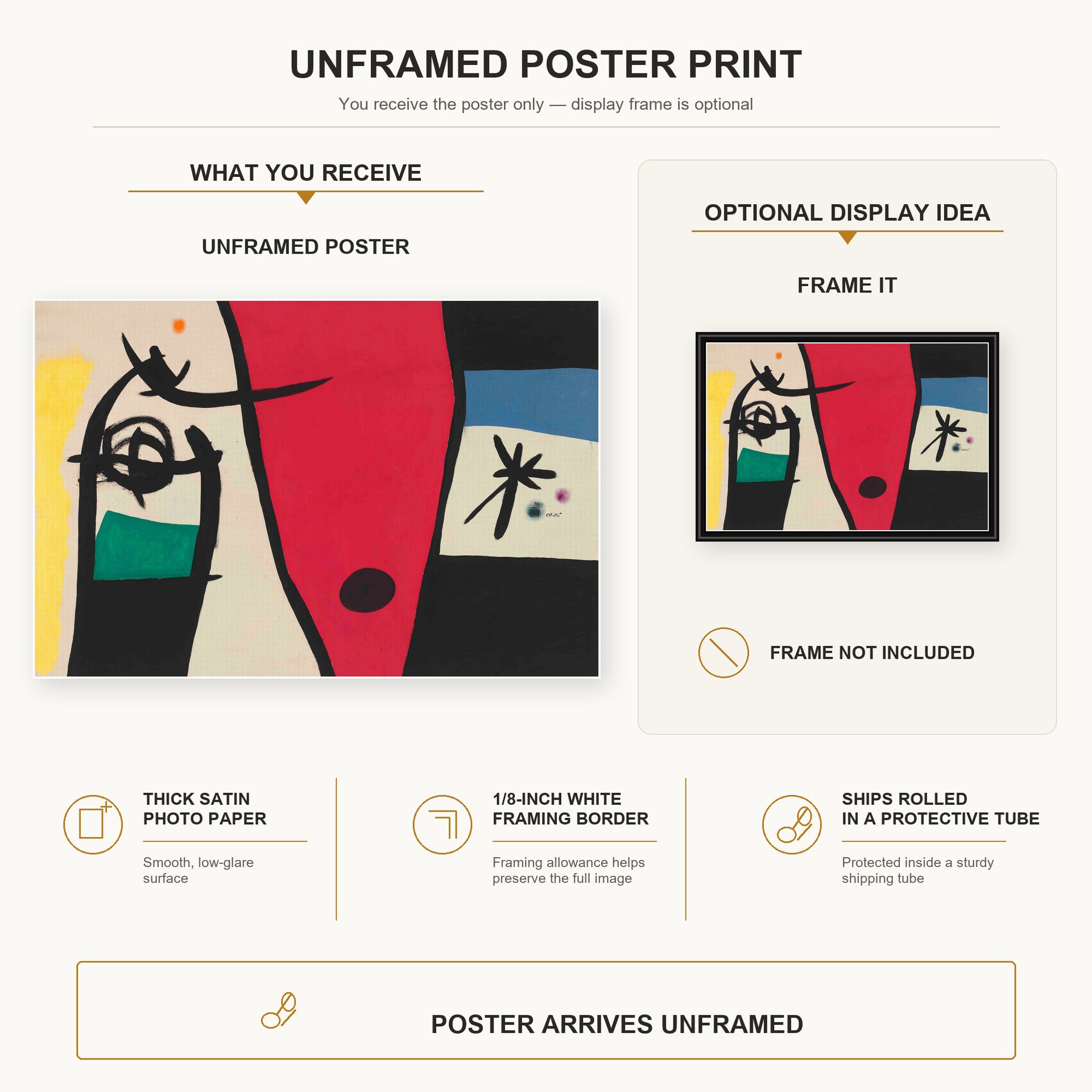 Joan Miro - Femme a La Voix De Rossignol Dans La Nuit (woman with the Voice of a Nightingale in the Night) - Joan Miro Femme a La Voix De Rossignol Dans La Nuit woman With the Voice of a Nightingale in the Night poster print combined product and display infographic