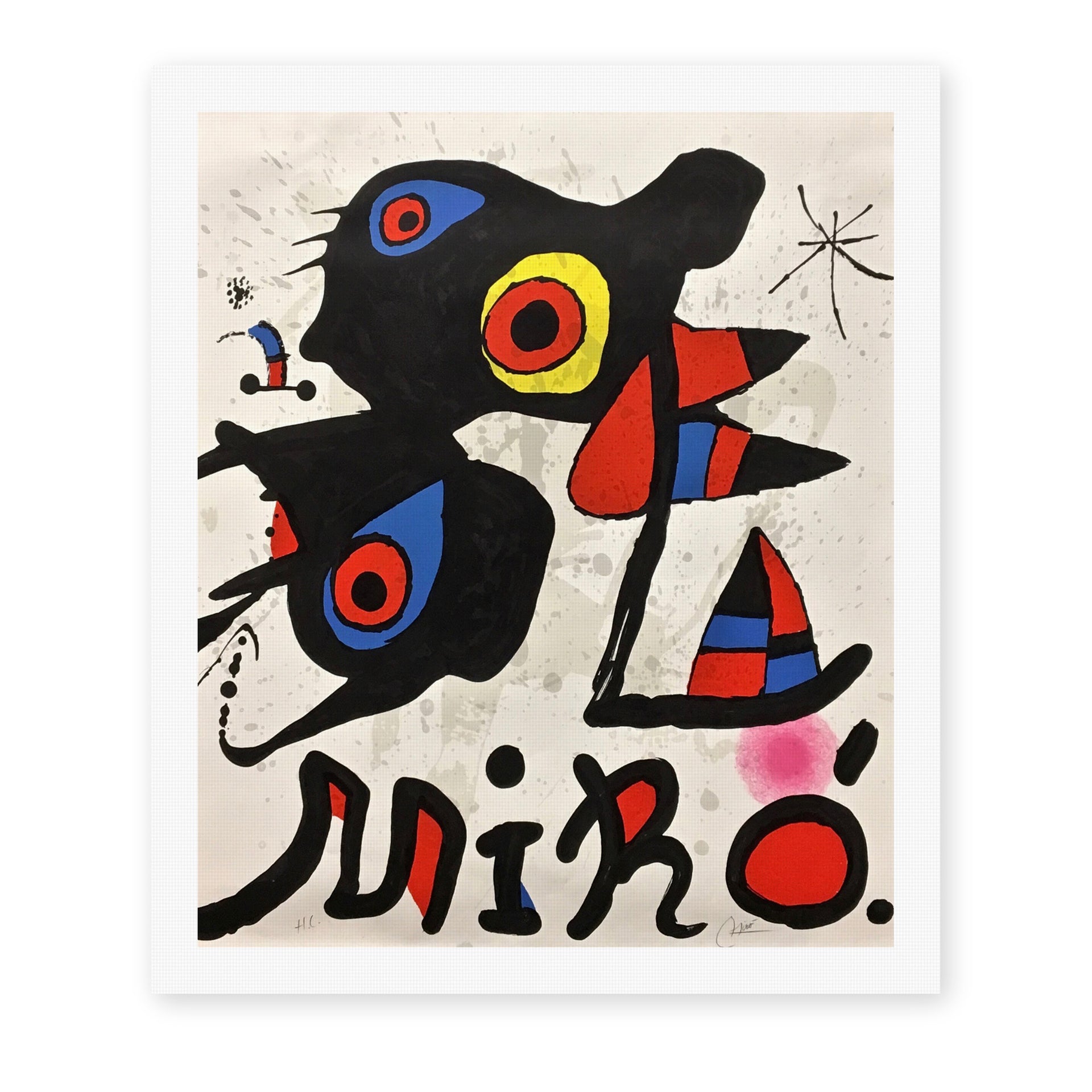 Joan Miró's 'Fundacao Calouste Gulbenkian' painting reproduced as a rolled canvas print