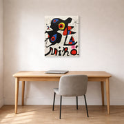 Gallery-wrapped canvas print of Joan Miró's 'Fundacao Calouste Gulbenkian' displayed on a wall in a office