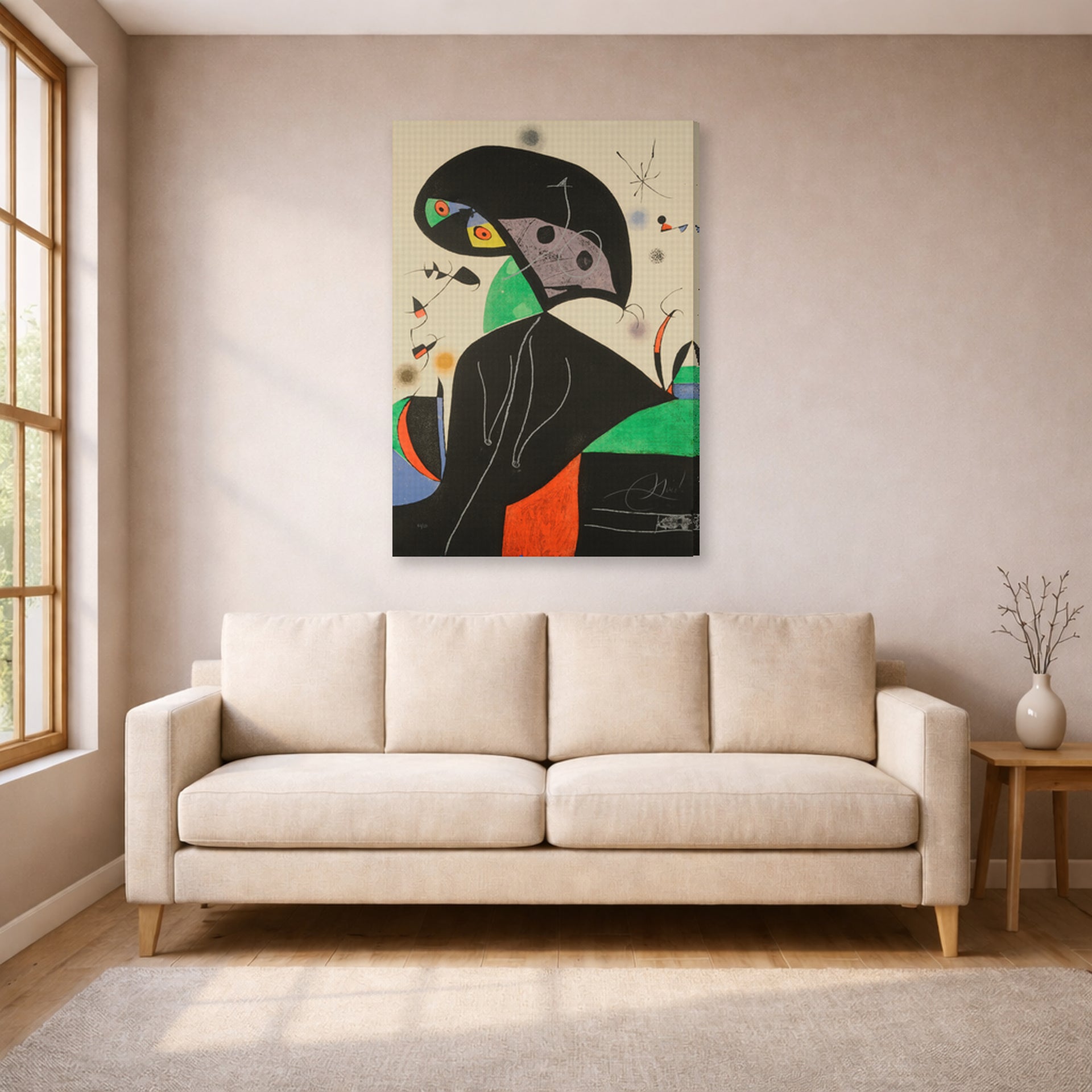 Joan Miro - Gaudi XVIII - gallery wrap lifestyle living room 1