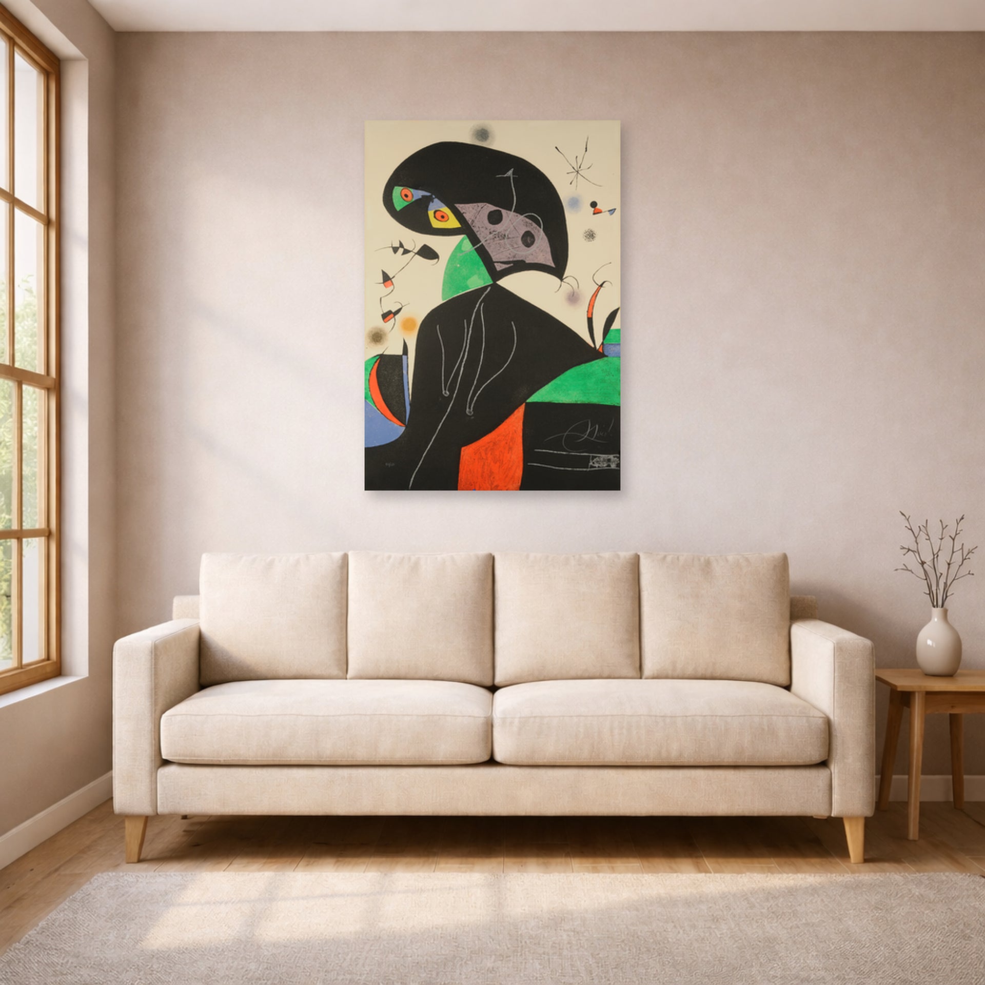 Joan Miro - Gaudi XVIII - poster print lifestyle living room 1 unframed