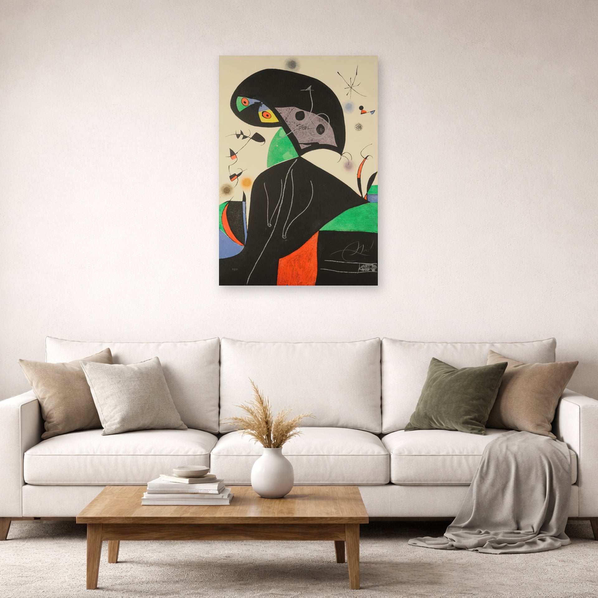 Joan Miro - Gaudi XVIII - poster print lifestyle living room 2 unframed