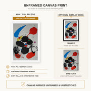 Joan Miró - Godalla canvas print size comparison and framing display infographic