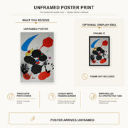 Joan Miró - Godalla poster print size comparison and framing display infographic