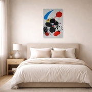 Unframed poster print of Joan Miró's 'Godalla' displayed on a wall in a bedroom