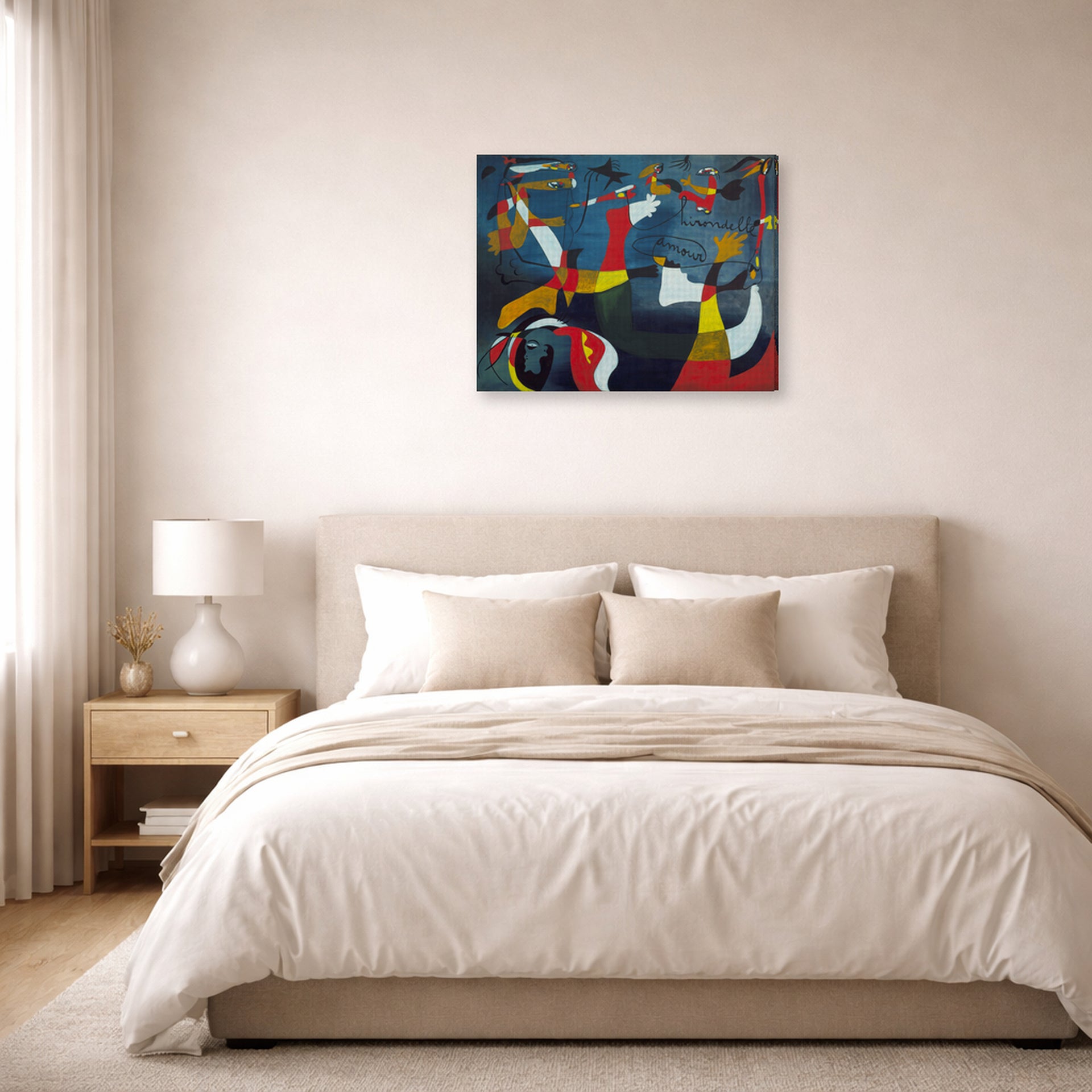 Joan Miro - Hirondelle Amour - gallery wrap lifestyle bedroom