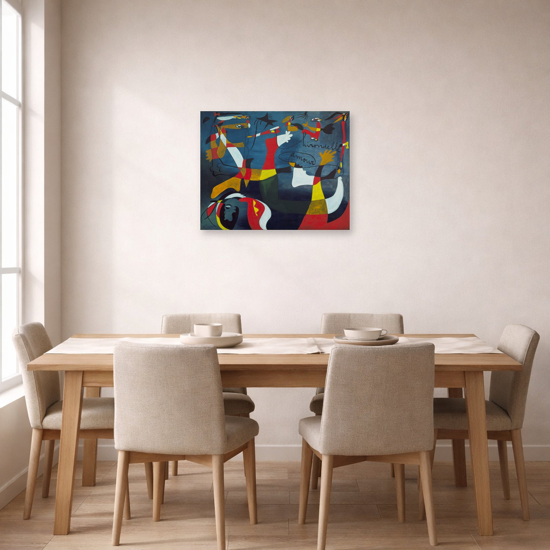 Joan Miro - Hirondelle Amour - poster print lifestyle dining unframed