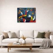 Joan Miro - Hirondelle Amour - poster print lifestyle living room 2 unframed