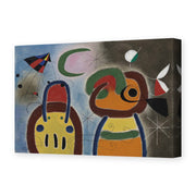 Joan Miró's 'L'oiseau Au Plummage Deploye' painting reproduced as a gallery-wrapped canvas print