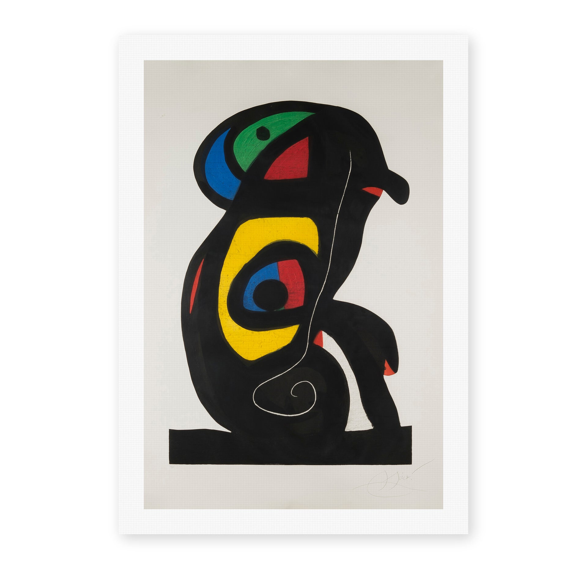 Joan Miró's 'La Brahmane' painting reproduced as a rolled canvas print