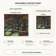 Joan Miró - La Cafetiere poster print size comparison and framing display infographic