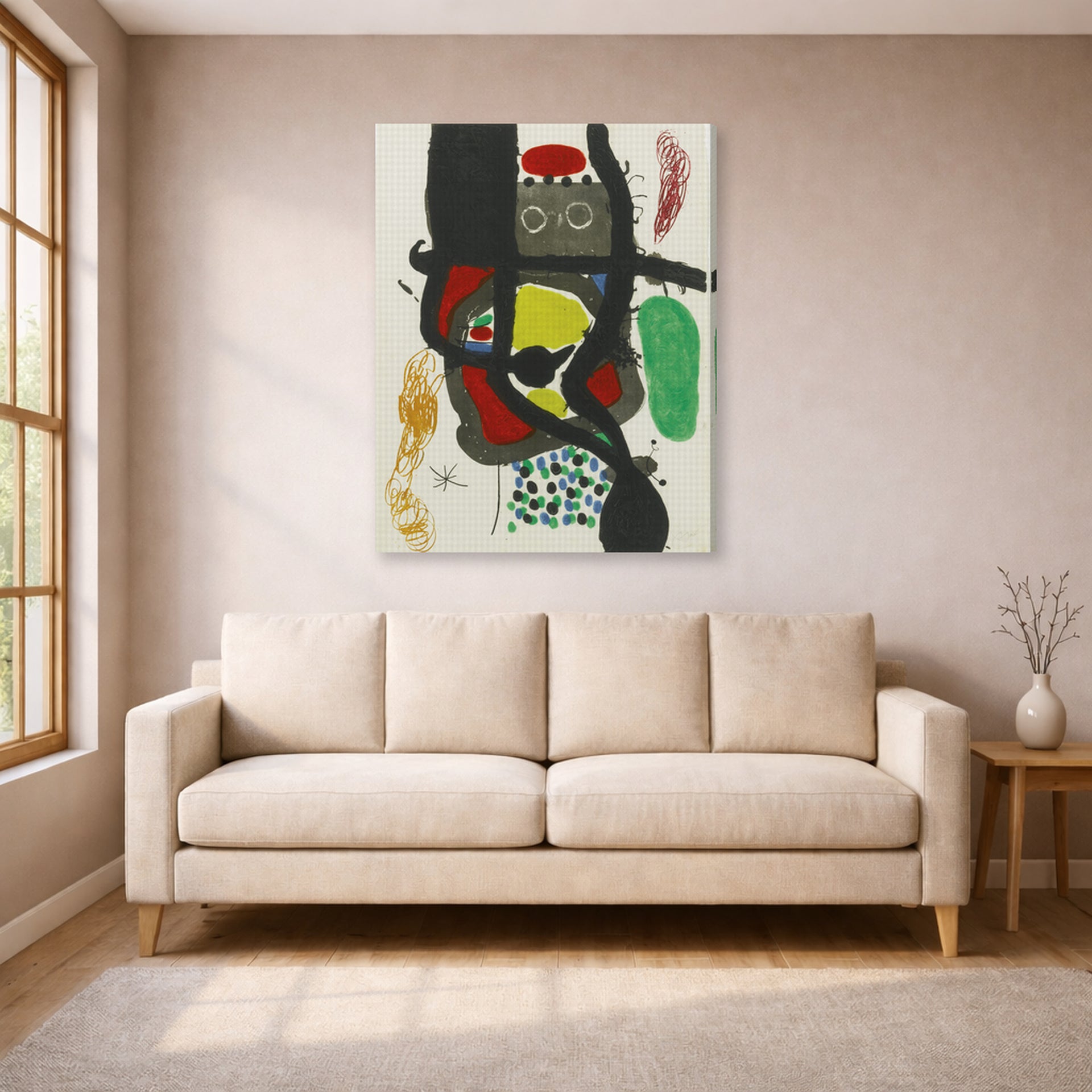 Joan Miro - Le Caissier - gallery wrap lifestyle living room 1