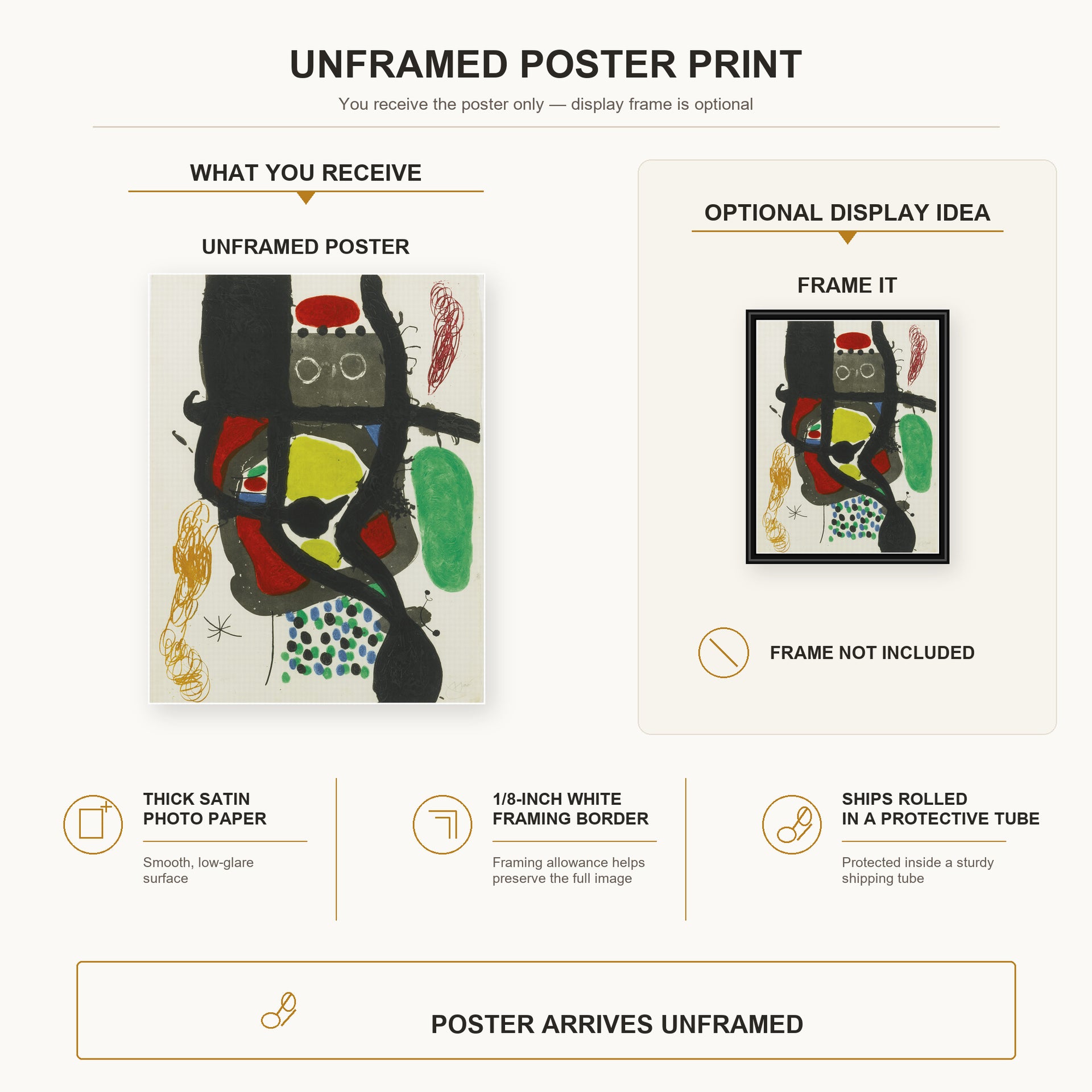 Joan Miro - Le Caissier - poster print combined product and display infographic