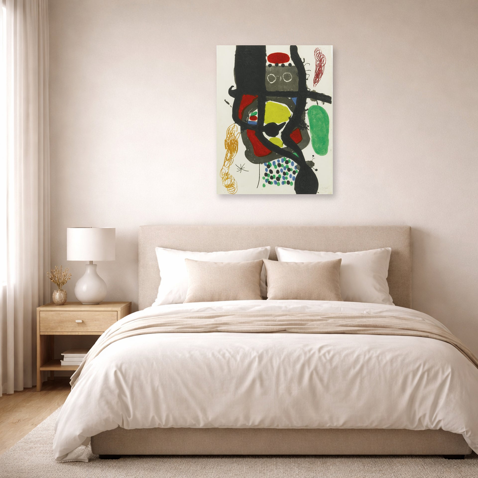 Joan Miro - Le Caissier - poster print lifestyle bedroom unframed