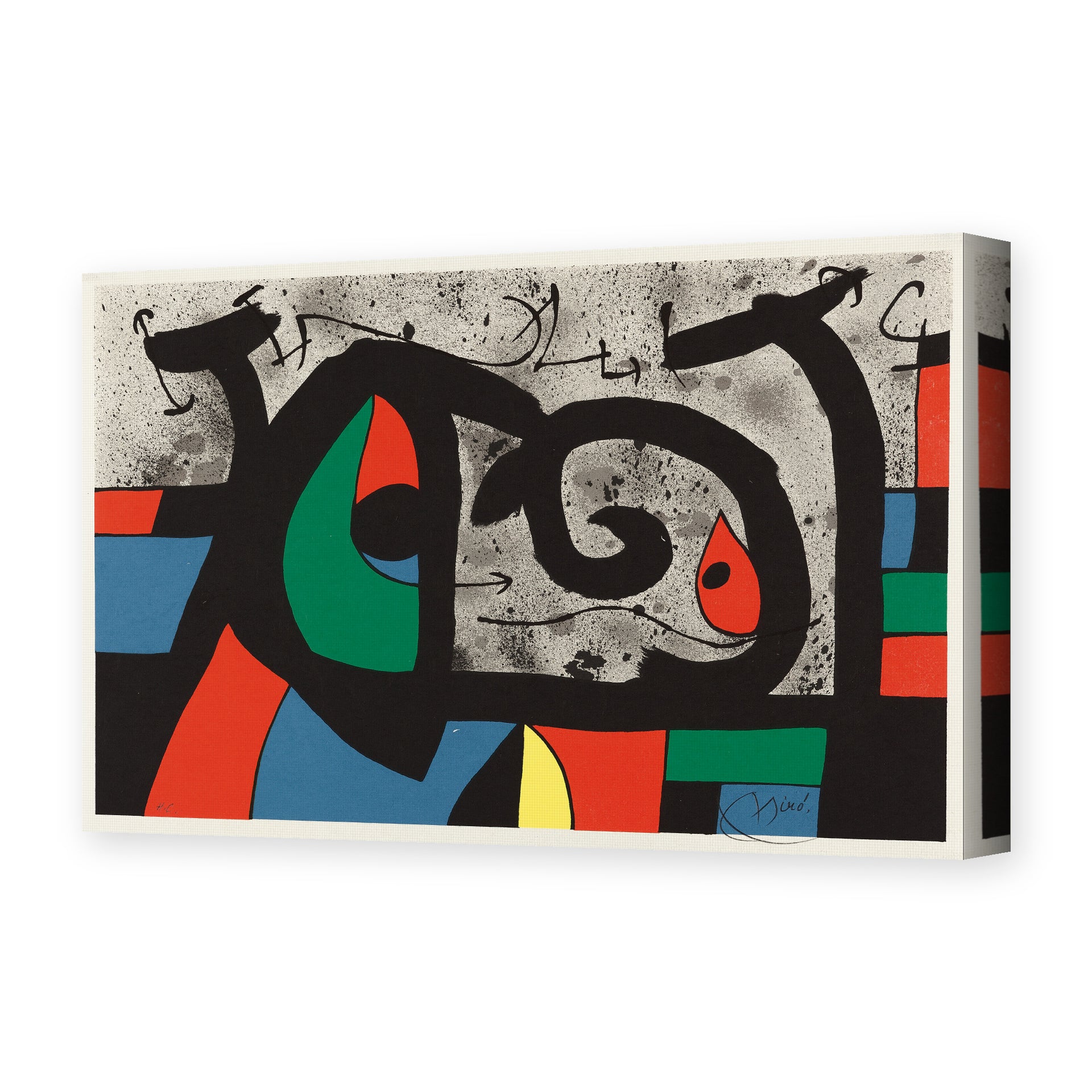 Joan Miró's 'Le Lezard Aux Plumes D'or' painting reproduced as a gallery-wrapped canvas print