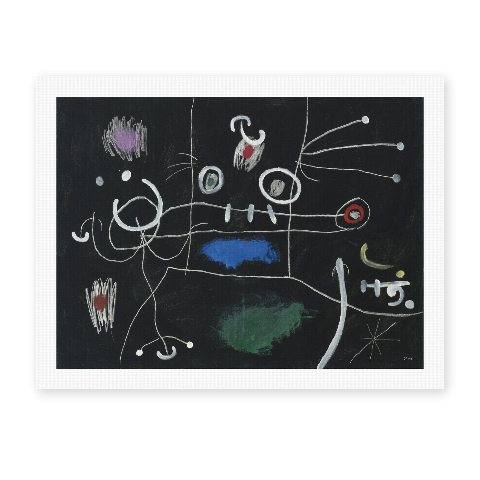 Joan Miró's 'Le Mangeur De Gigot' painting reproduced as a rolled canvas print