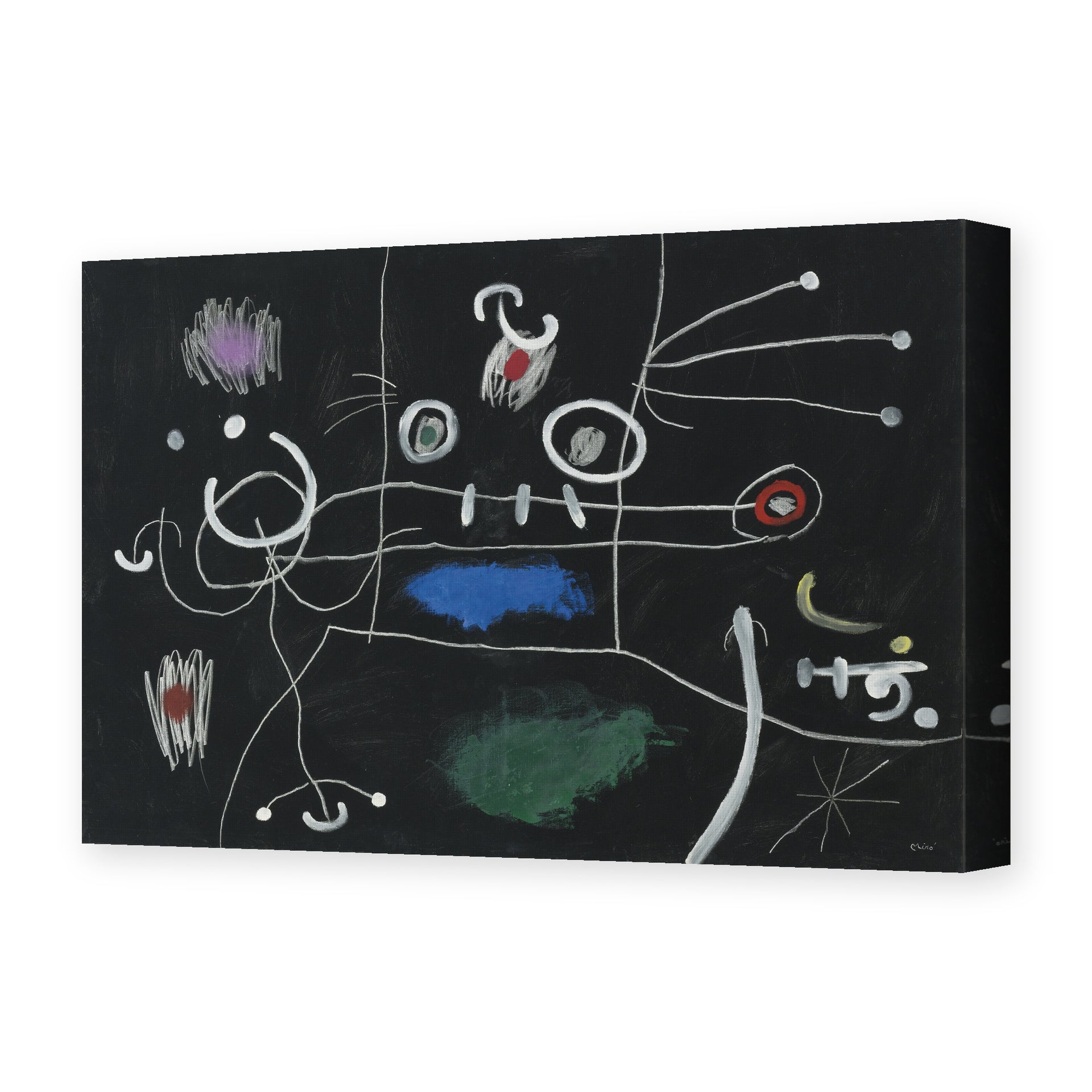 Joan Miró's 'Le Mangeur De Gigot' painting reproduced as a gallery-wrapped canvas print
