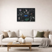 Unframed poster print of Joan Miró's 'Le Mangeur De Gigot' displayed on a wall in a living room