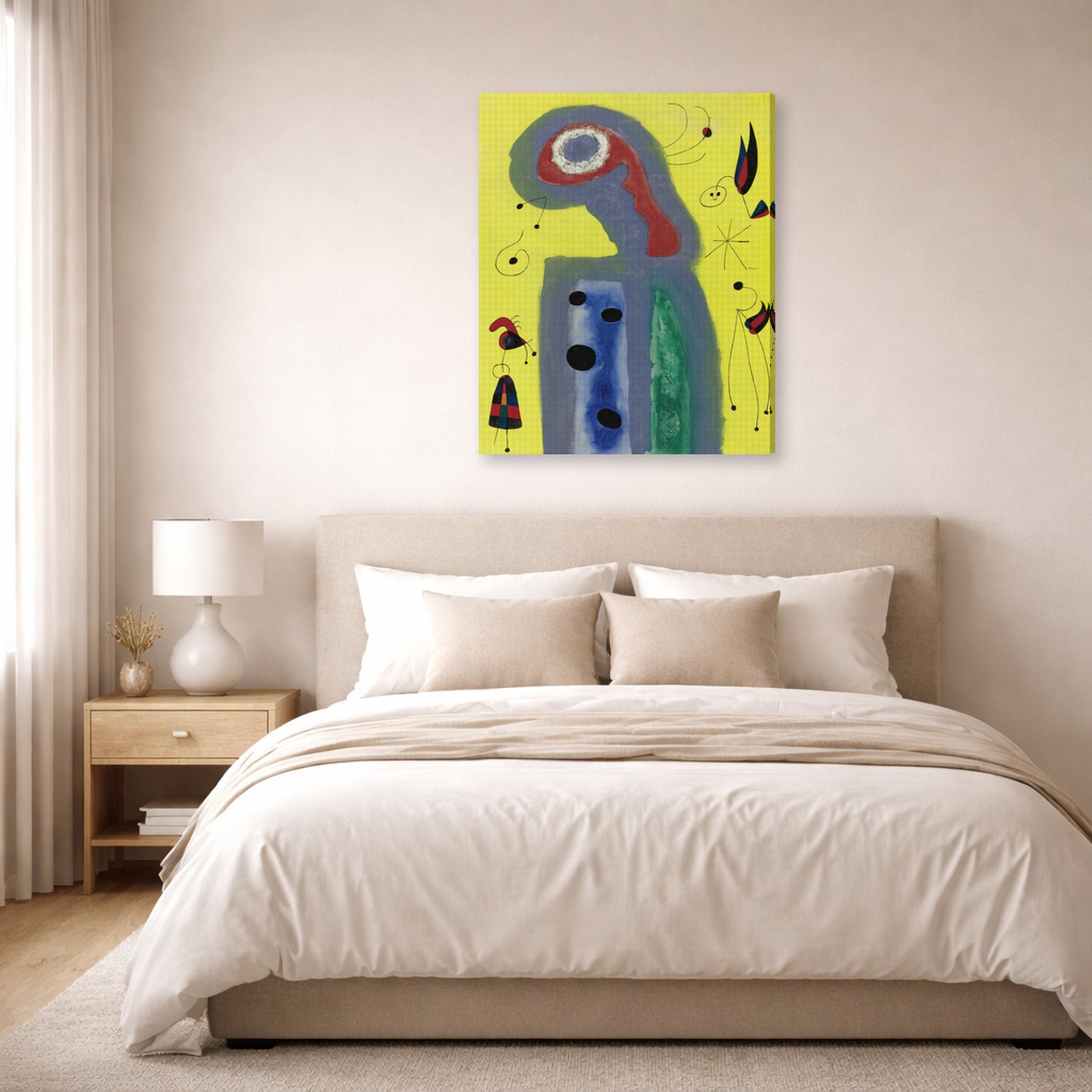 Joan Miro - Les Jasmins Embaument De Leur Parfum Dore La Robe De La Jeune Fille - gallery wrap lifestyle bedroom