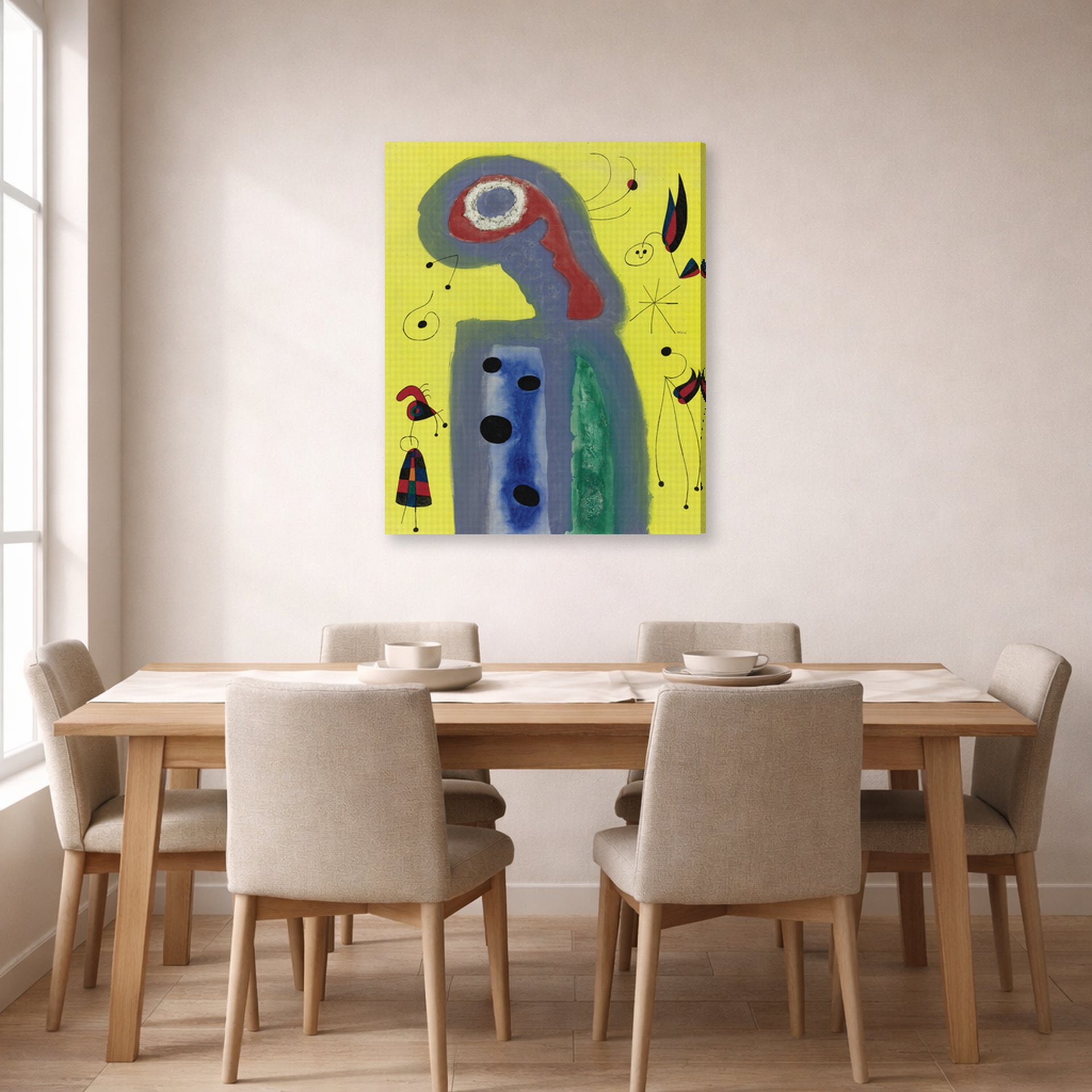 Joan Miro - Les Jasmins Embaument De Leur Parfum Dore La Robe De La Jeune Fille - gallery wrap lifestyle dining