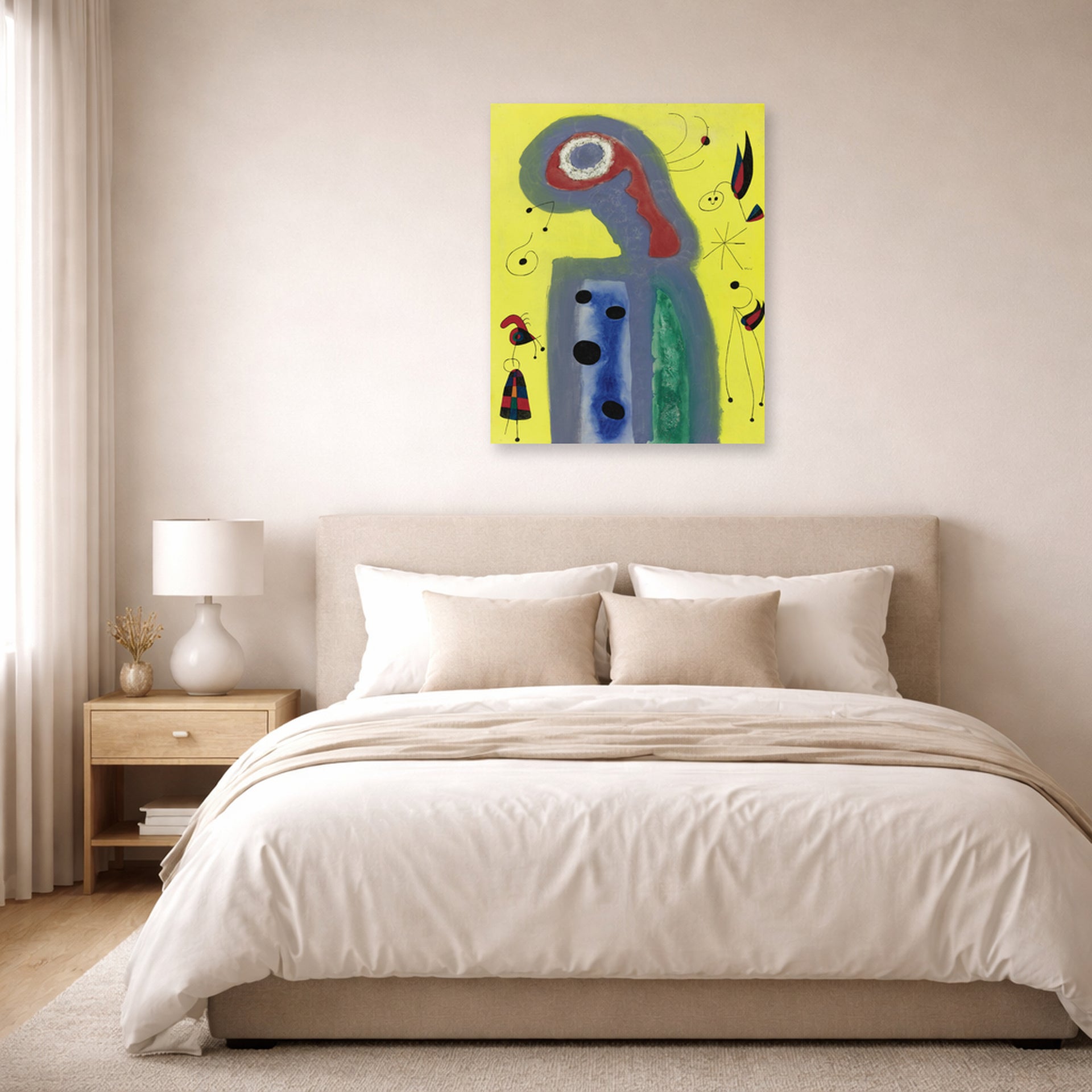 Joan Miro - Les Jasmins Embaument De Leur Parfum Dore La Robe De La Jeune Fille - poster print lifestyle bedroom unframed