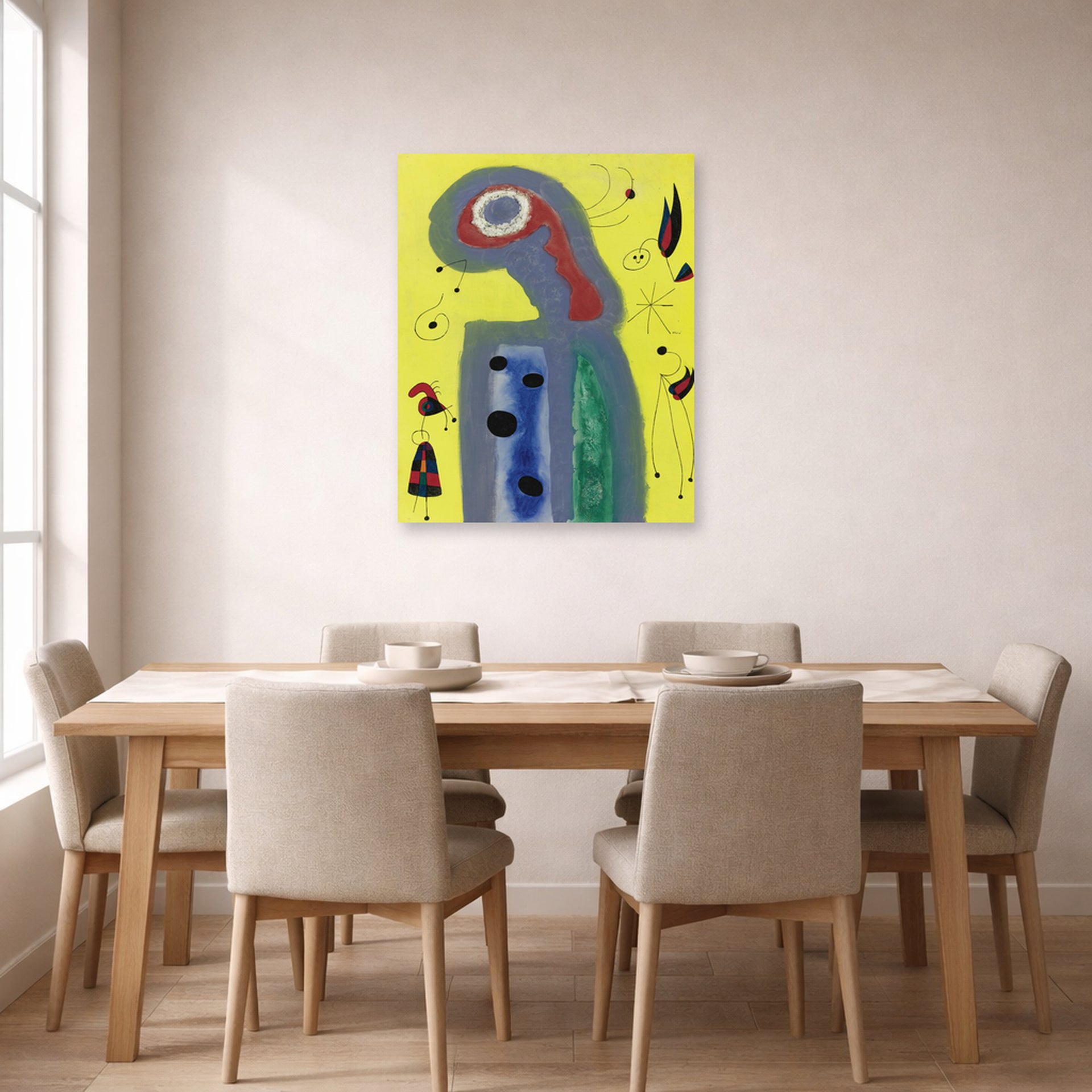 Joan Miro - Les Jasmins Embaument De Leur Parfum Dore La Robe De La Jeune Fille - poster print lifestyle dining unframed
