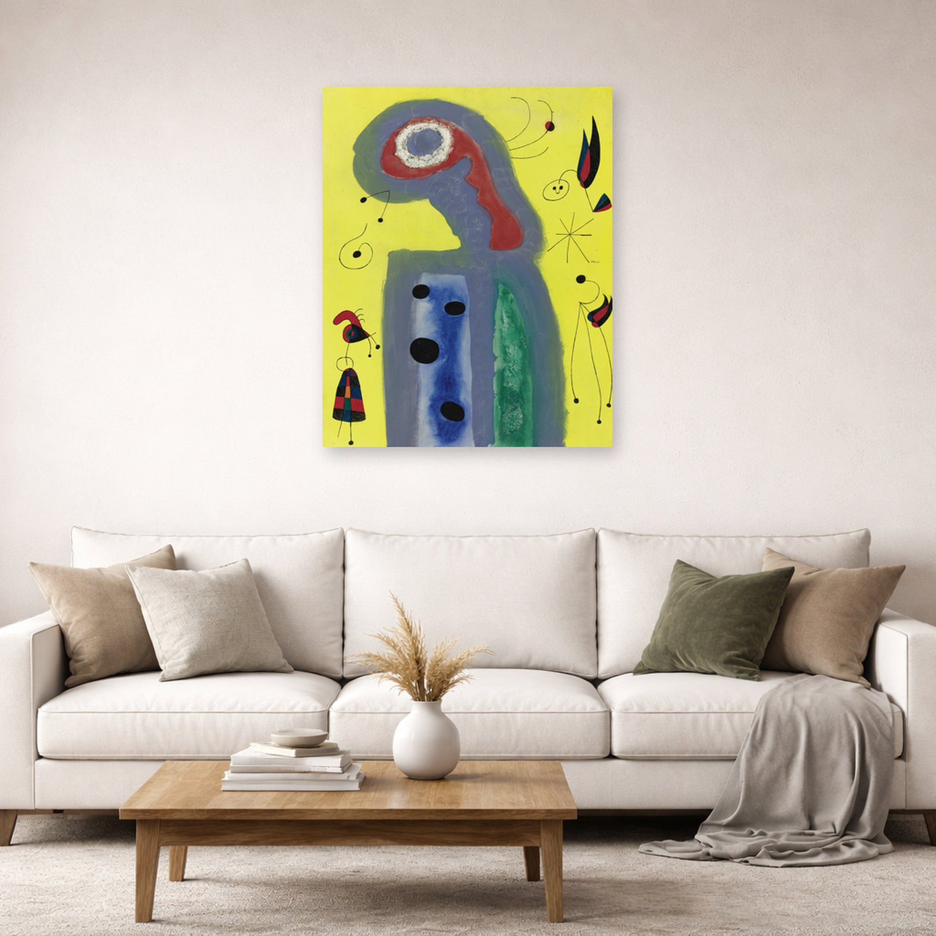Joan Miro - Les Jasmins Embaument De Leur Parfum Dore La Robe De La Jeune Fille - poster print lifestyle living room 2 unframed