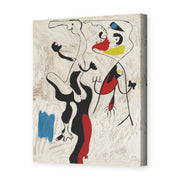 Joan Miró's 'Man and Woman' painting reproduced as a gallery-wrapped canvas print