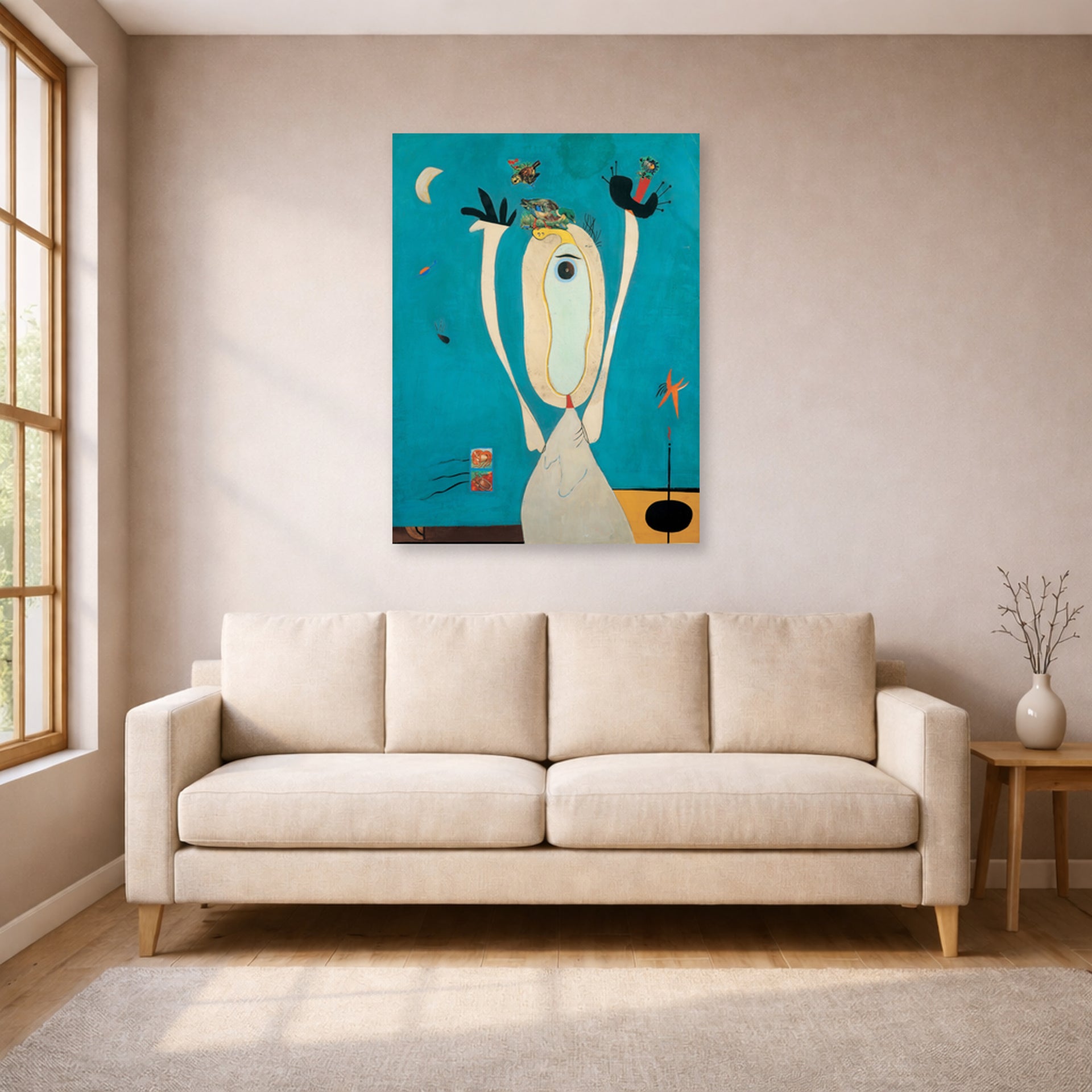 Joan Miro - Metamorphosis - poster print lifestyle living room 1 unframed