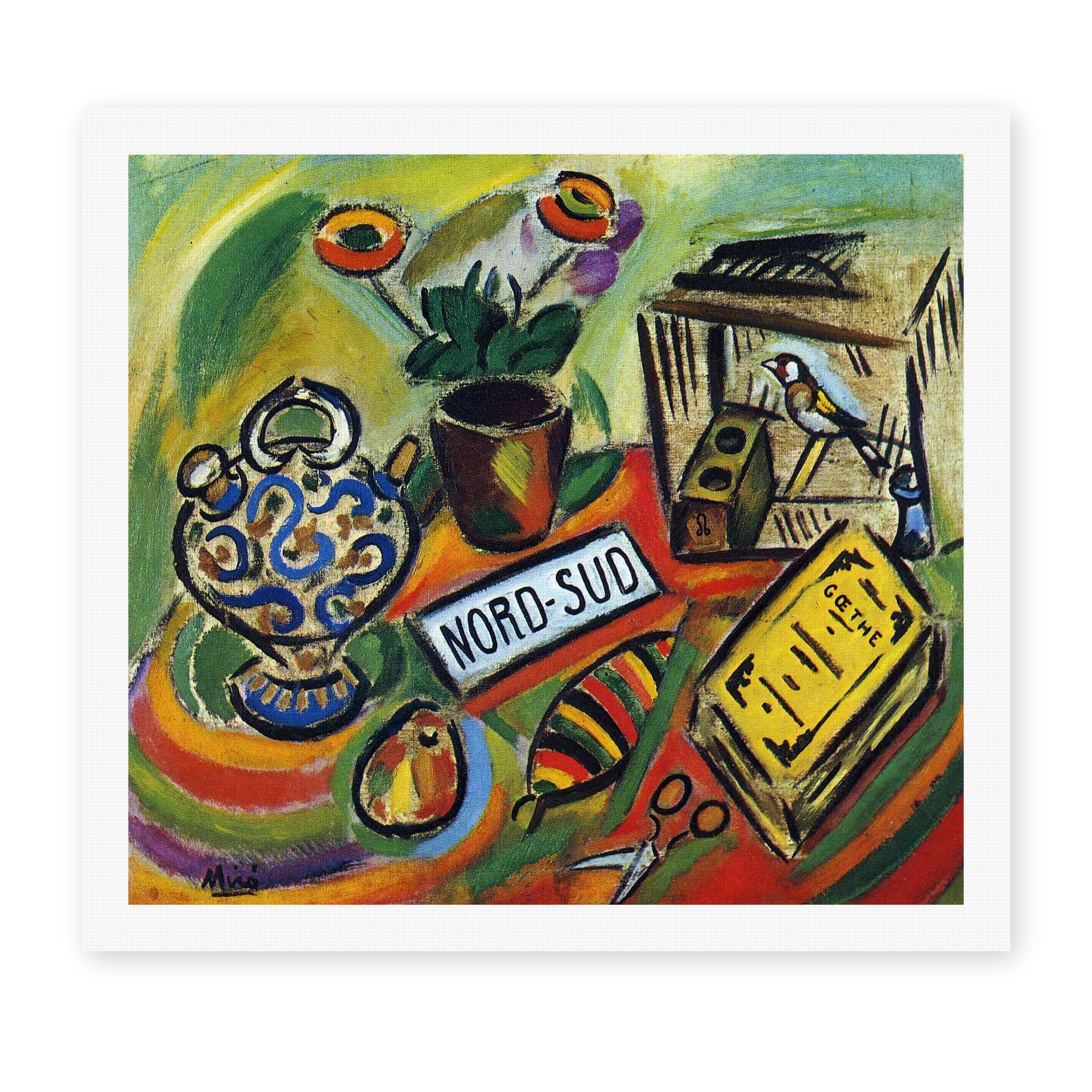 Joan Miró's 'North South' painting reproduced as a rolled canvas print