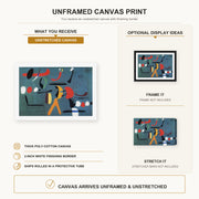 Joan Miró - Painting 1925-1964 canvas print size comparison and framing display infographic