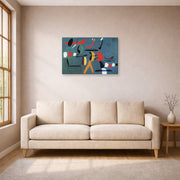 Gallery-wrapped canvas print of Joan Miró's 'Painting 1925-1964' displayed on a wall in a living room