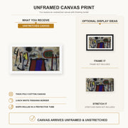 Joan Miró - Painting (peinture) canvas print size comparison and framing display infographic