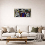 Gallery-wrapped canvas print of Joan Miró's 'Painting (peinture)' displayed on a wall in a living room