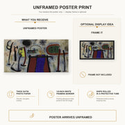 Joan Miró - Painting (peinture) poster print size comparison and framing display infographic