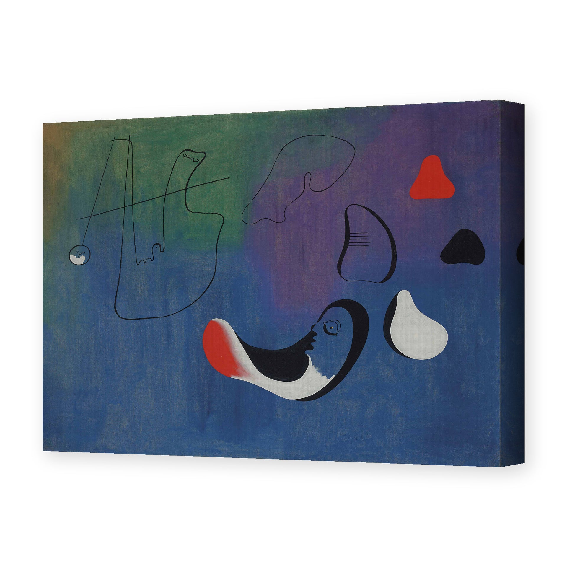 Joan Miró's 'Peinture,1933' painting reproduced as a gallery-wrapped canvas print