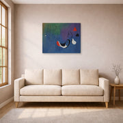 Gallery-wrapped canvas print of Joan Miró's 'Peinture,1933' displayed on a wall in a living room